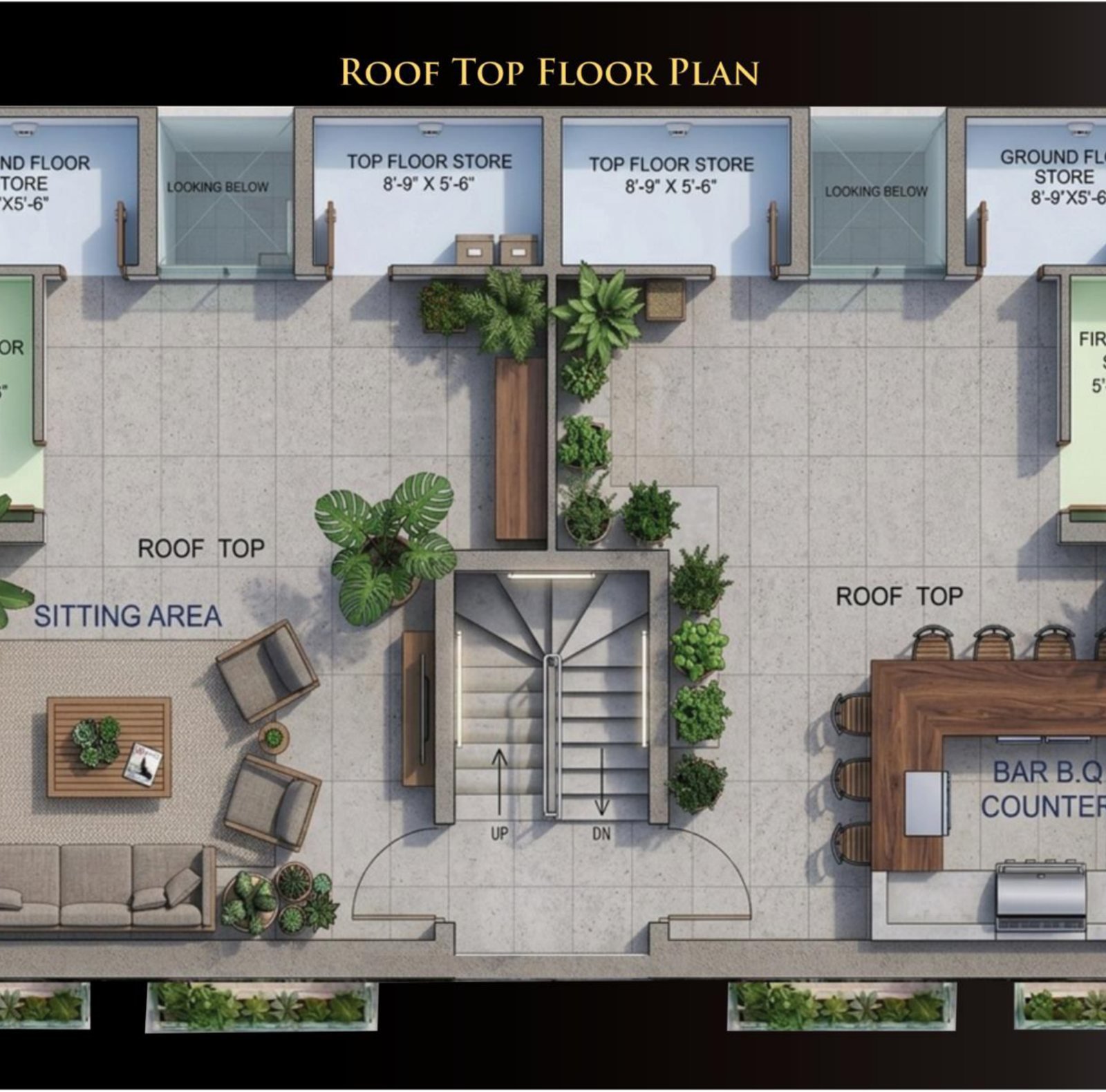Roof top plan with sitting area
